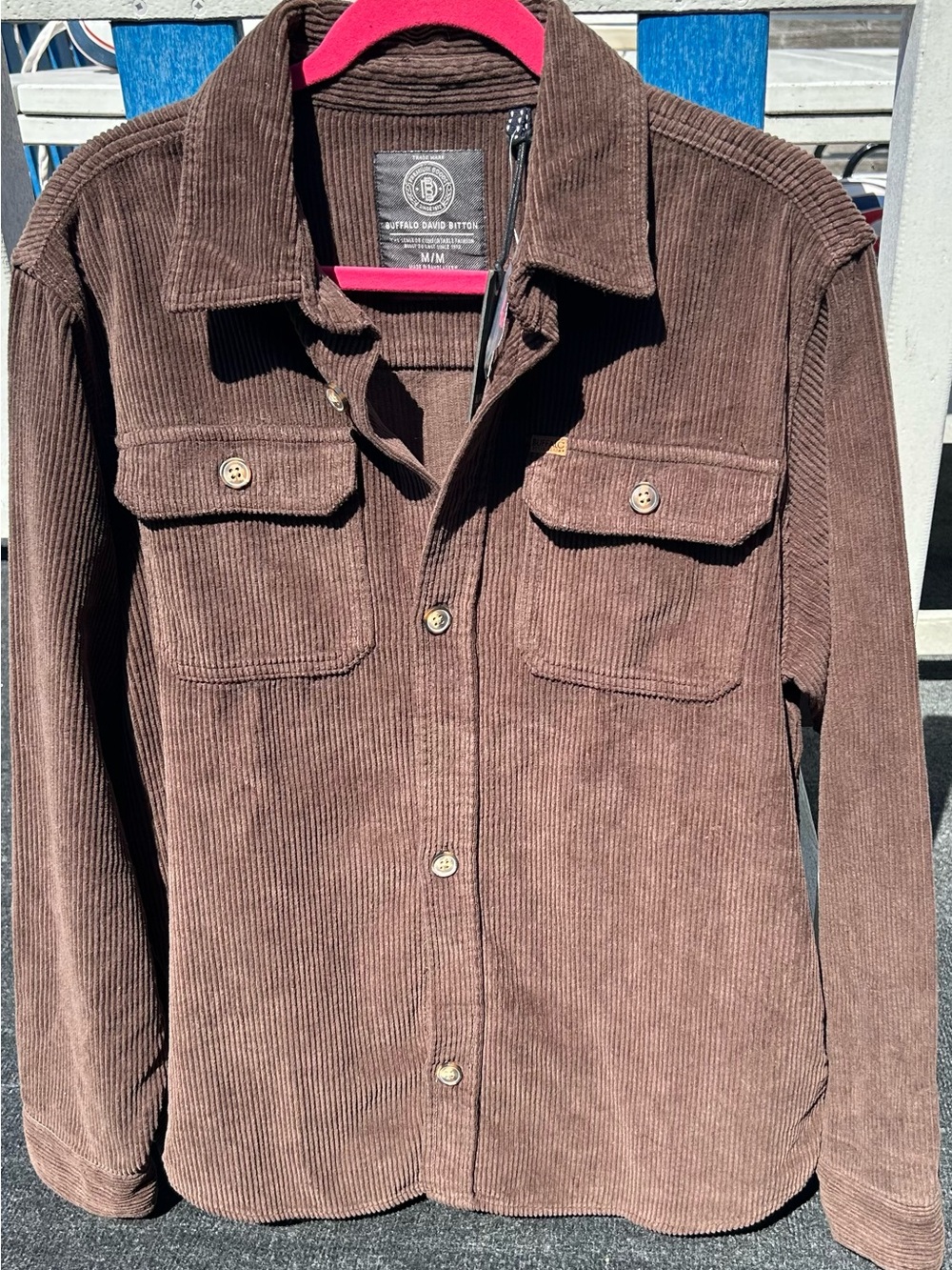 Buffalo David Bitton Brown Corduroy Shirt Jacket Jeremias NWT Medium